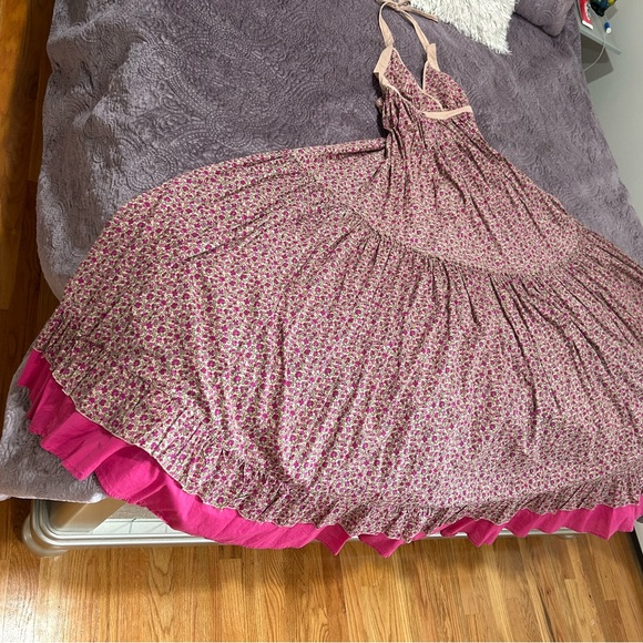 SALE!!  Moda International Sexy Boho Floral Tiered Full Circle Maxi Dress - Picture 8 of 9